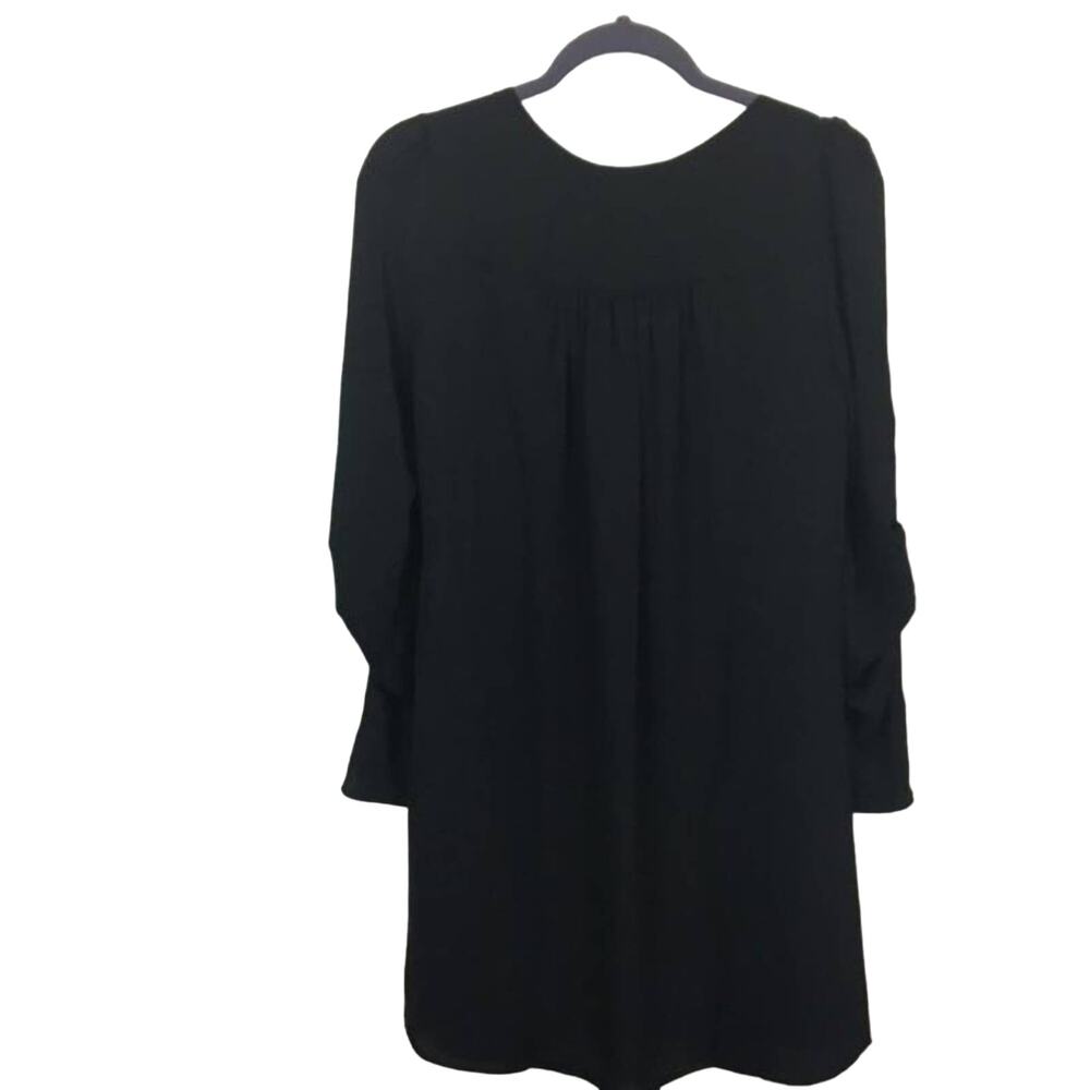 Bobeau Little Black Dress Sheer LBD With Pleats sz XS NWT Shift Dress Lined - Picture 4 of 14